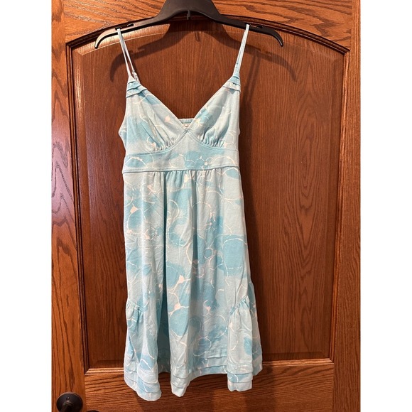 Y2K Womens American Eagle Blue Tie back dress, Blue and White Tie Dye Pattern - Picture 1 of 5
